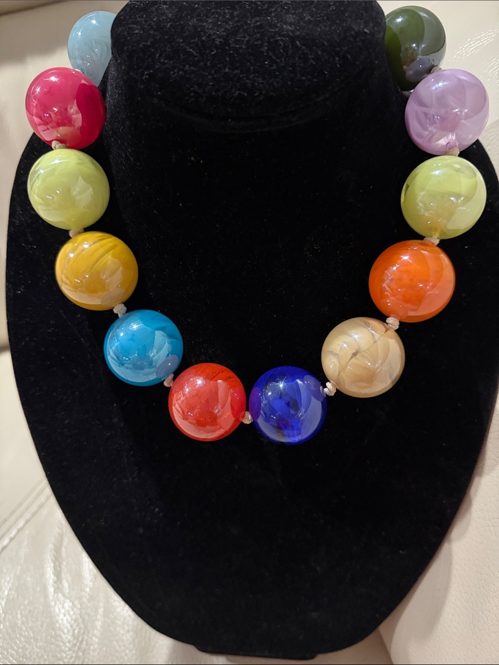 Colorful Multicolor Round Bead Necklace - Women Jewelry